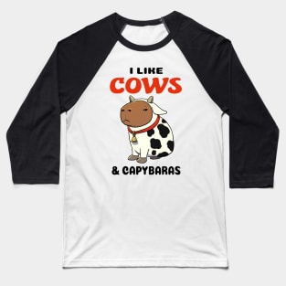 I like Cows and Capybaras Baseball T-Shirt